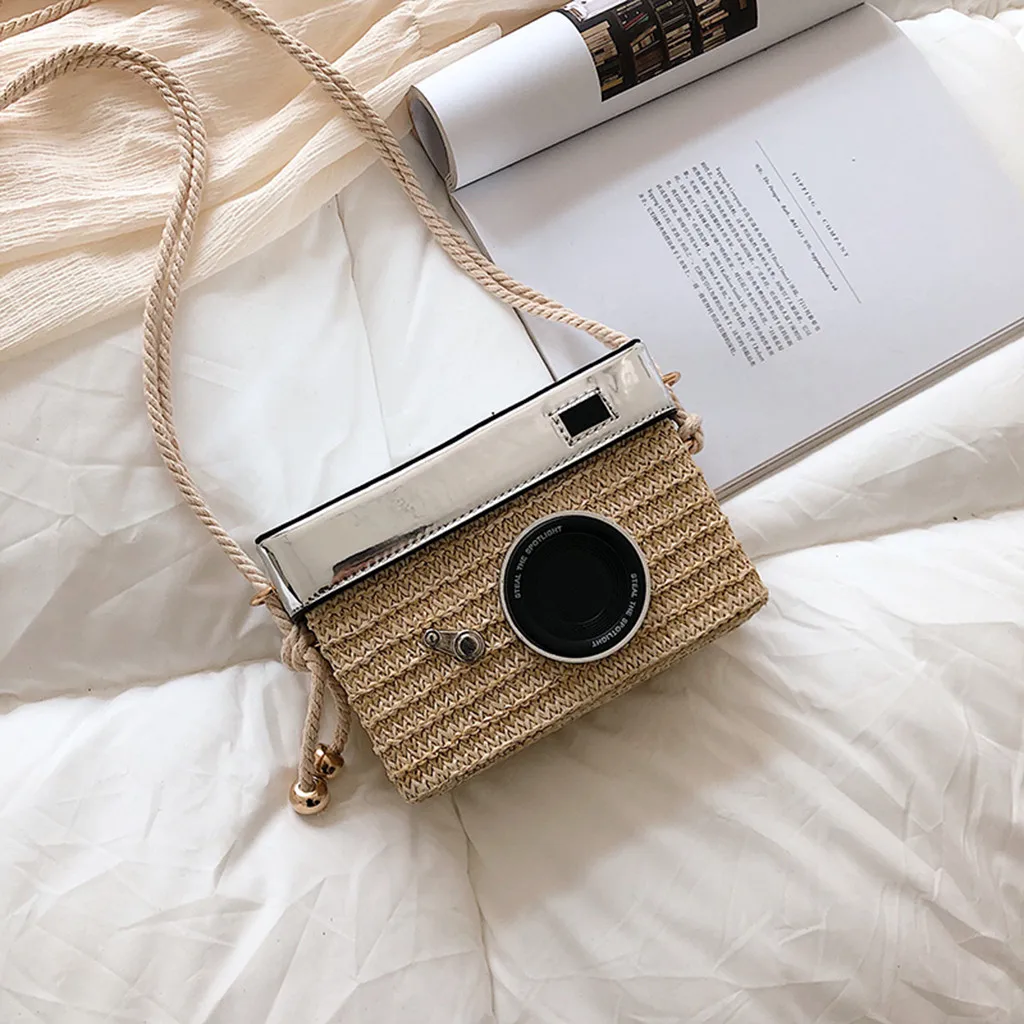 

New 2019 Bohemian Straw Bags for Women Beach Handbags Summer Vintage Rattan Bag Handmade Designer Kintted Crossbody Bag #Zer