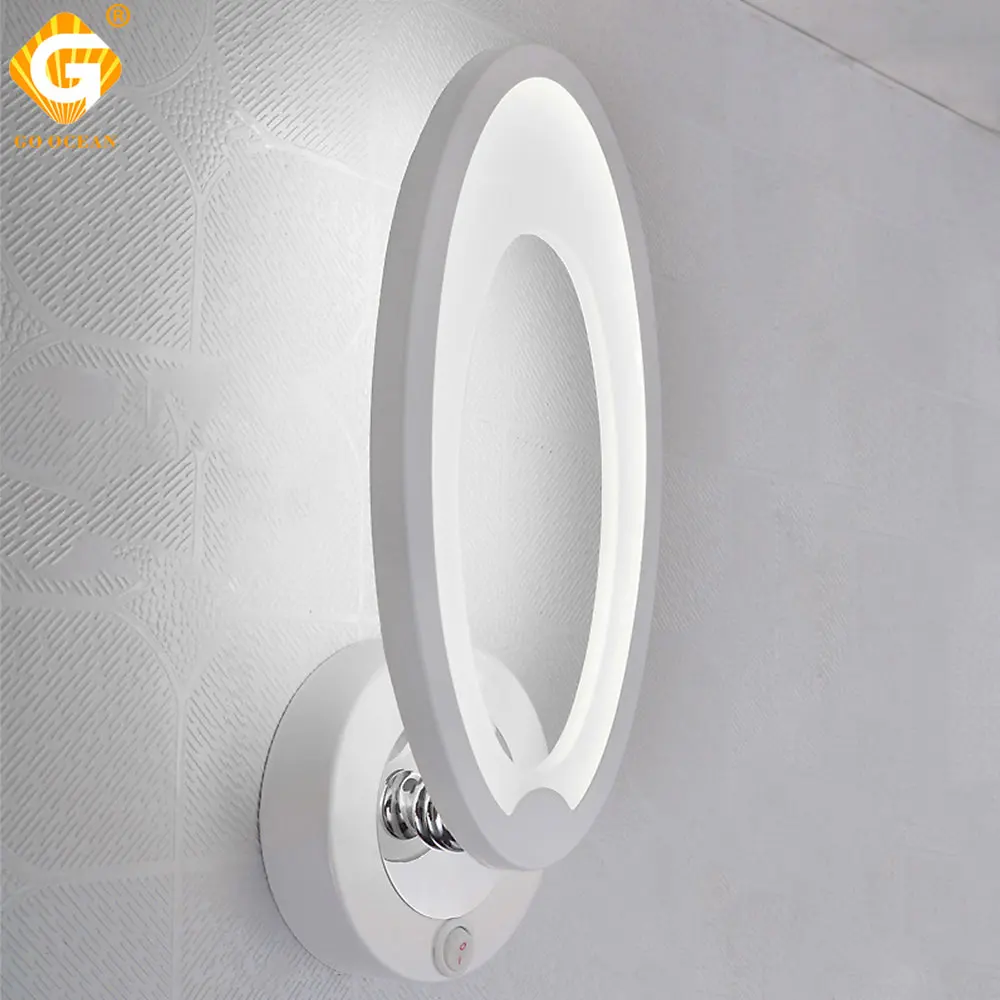 White Modern Wall Lamp 7W 85-265V AC Bedside Bedroom Stair Indoor Lighting LED Sconce Reading light Hotel Decorative | Лампы и