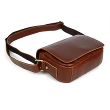 Tiding Vintage Women Genuine Leather Messenger Bag Small Brown Cross body Bag Unisex Shoulder Bag Flap Cover 20196