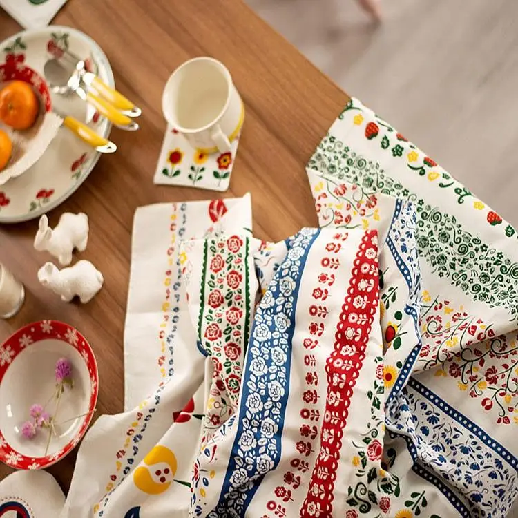

Home-Textile Linen Cotton Fabric Russia Floral Printed Fabrics Linen Cotton Fabrics Patchwork Tissu Cloth Quilt Sewing 50x145cm