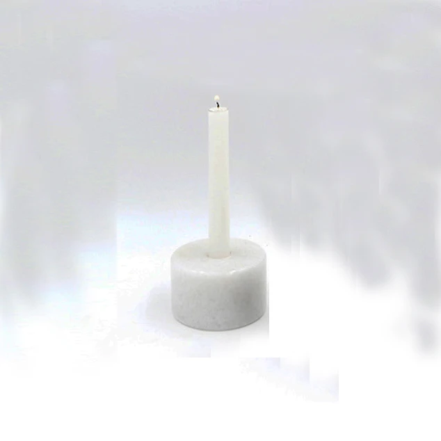 Нордический стиль, шикарный мраморный подсвечник, белая/черная/зеленая свеча, украшение для дома, простые настольные аксессуары, орнамент - Цвет: white