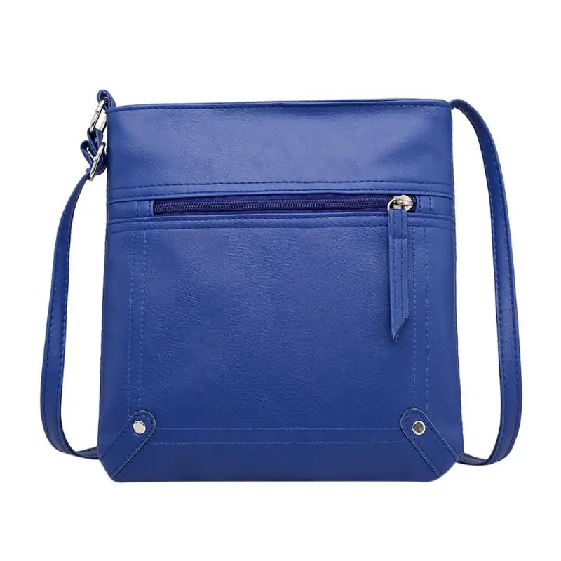 Однотонные дизайнерские женские сумки-мессенджеры, женская сумка-мешок, кожаная сумка через плечо, сумка-портфель - Цвет: Синий