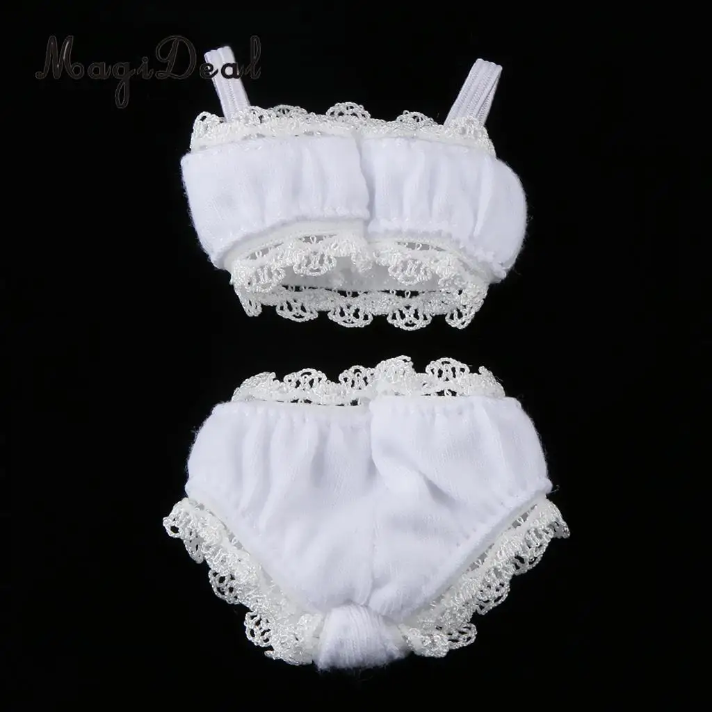 1/6 White Lace Underwear Top Brief Lingerie Set For Blythe 12'' Doll Clothes Accessories