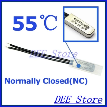 

10Pcs/lot 55C Degree Celsius NC Normal Close Thermal Protector Sensor Thermostat temperature control fuse switch 250V 5A KSD9700