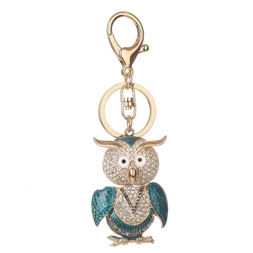 

Owl Charm Rhinestone Tassel Keychain Bag Handbag Key Ring Car Key Pendant Rhinestone Charms For Jewelry Making 2019