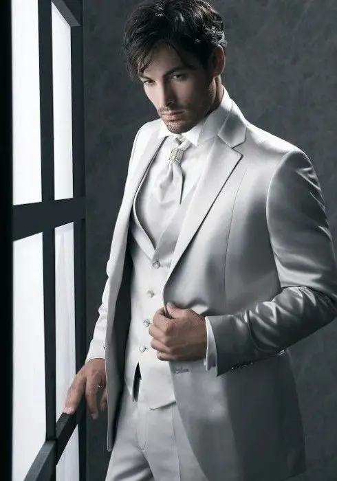 2017 Latest Coat Pant Designs Silver 