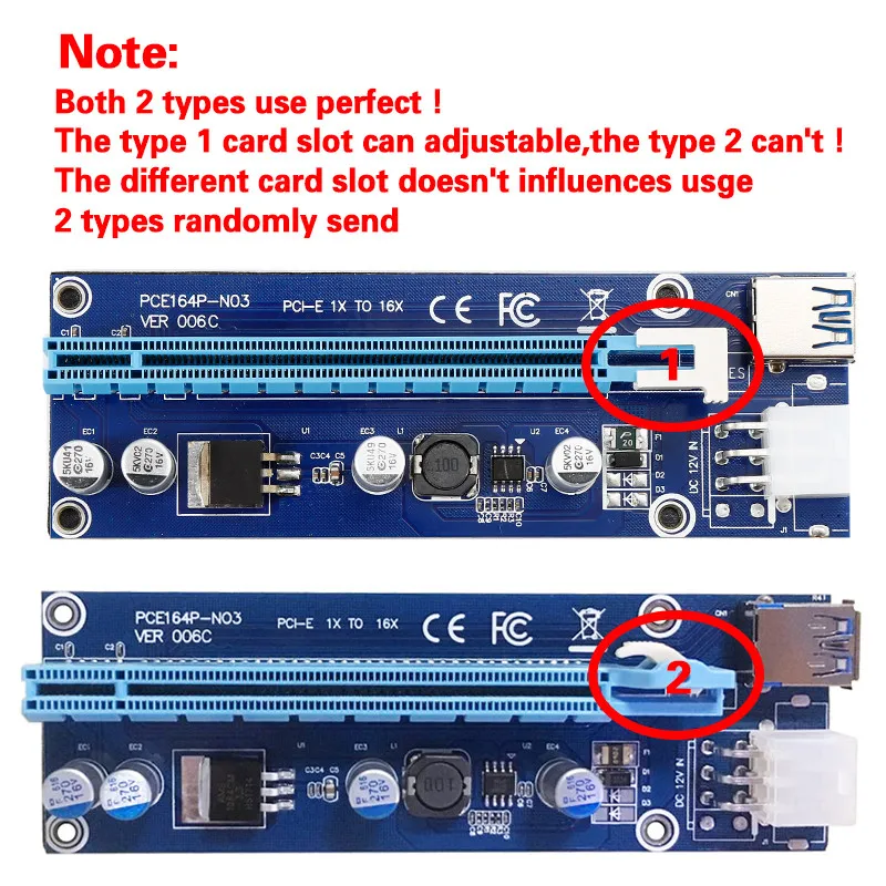 60cm PCI-E Riser 008s 007s 007 006 006c Express 1X 4x 8x 16x Extender USB Riser Adapter Card SATA 4pin 6pin for BTC Mining GHMY
