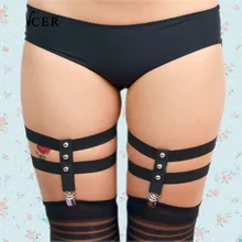 2 шт экзотическая танцевальная одежда чулки пастельных подвязки ручной работы в стиле панк, harajuku эластичные зажимы подвязки портупея с подтяжками с модной ременной