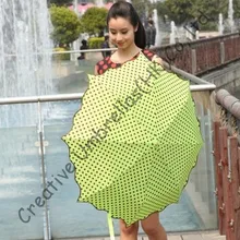 Ручные волнистые Зонты воды, Подсолнух, анти-ржавчина, зонтик laidies, полный дизайн dotting, зонты-карандаши