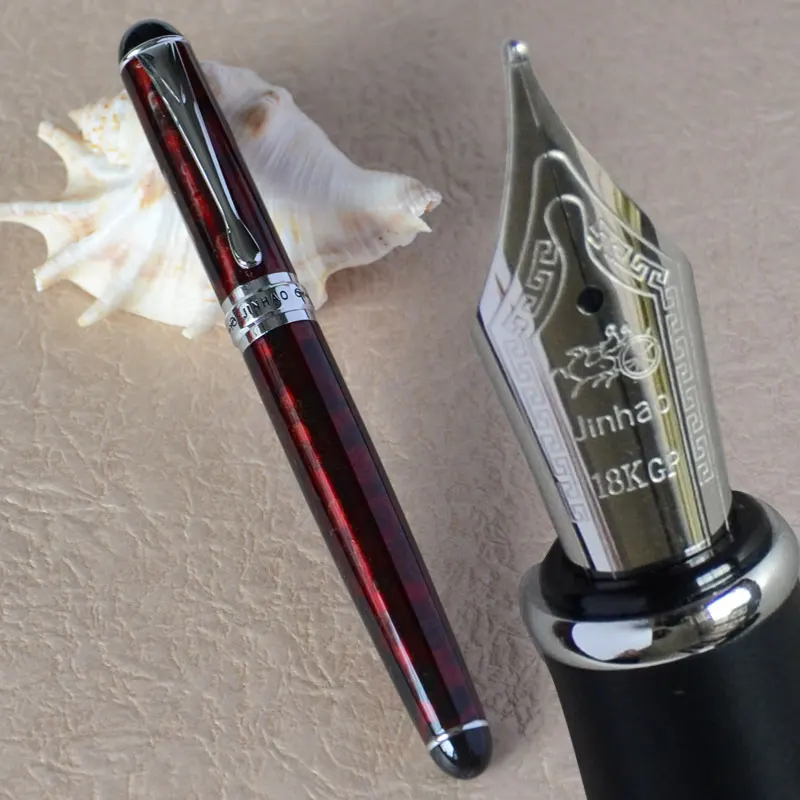 Перьевая ручка 18KGP 0,7 мм перо с широким основанием JINHAO X750 благородный серебряный песок роскошный медный чампейдж черный 15 цветов Селективный JINHAO 750 - Цвет: pen as picture show