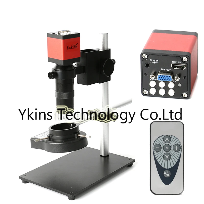 

All-metal Bracket 720P 13MP HDMI VGA Indusry Video Microscope Camera LED Arm Bracket Kit + 100X C-MOUNT Lens + 144 LED Light