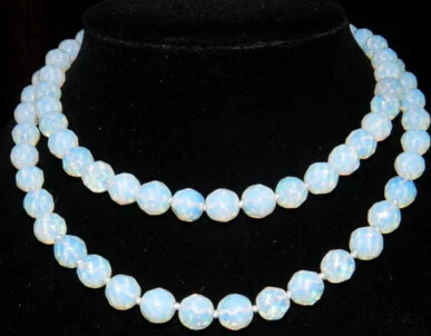 

FREE SHIPPING>>>@@ > N3808 8mm Faceted Sri Lanka Moonstone Faceted Round Necklace 35" 4.28