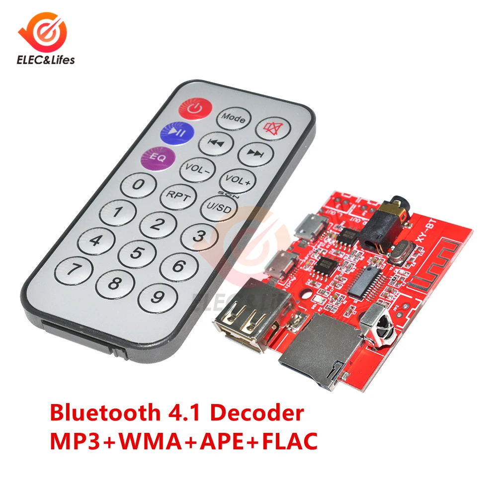 

Wireless Bluetooth MP3 Decoder Board BLE 4.1 Car Speaker Audio Receiver Lossless Decoding Module support USB TF U disk IR Remote