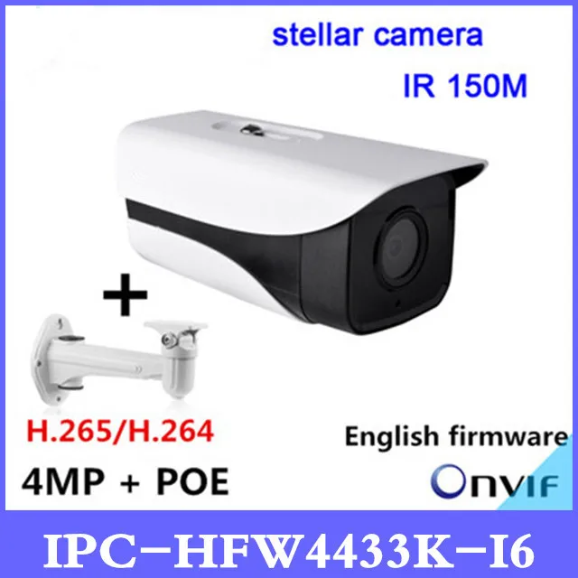 

DH 4MP ip camera IPC-HFW4433K-I6 Starlight Camera support POE IP67 IR150M DH-IPC-HFW4433K-I6 cctv camera with bracket