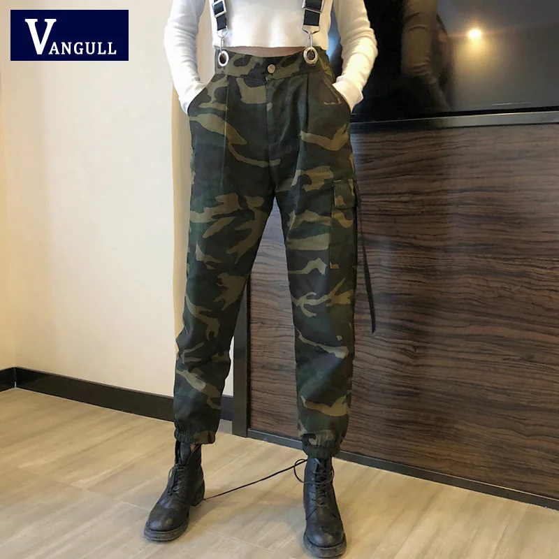 

VANGULL 2019 Spring Autumn New Style Women Jumpsuits Arrival Fashion Pant Woman Camouflage Rompers Ladies Street Stripe Overalls