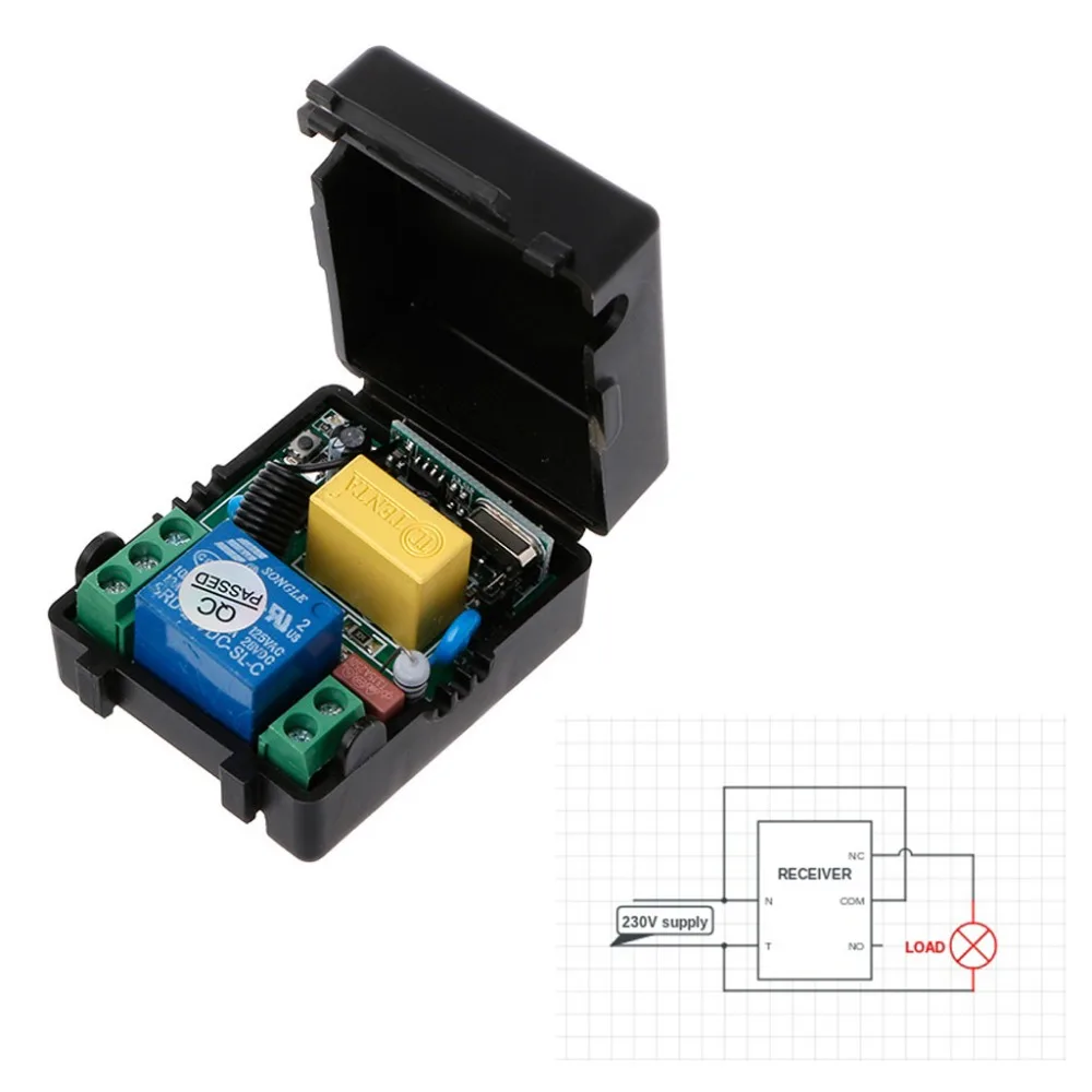 AC 220V 10A 1CH RF 433MHz беспроводной пульт дистанционного управления Модуль приемника+ передатчик Комплект для интеллектуального дома