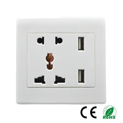 AC 110-250 В 13A USB настенная розетка Универсальная панель с 2 usb-портами вилка зарядное