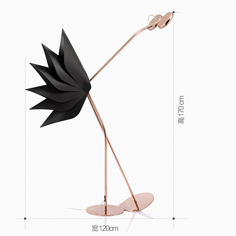 Пост-современный дизайнер страуса форма торшеры скандинавские простые стоячие лампы для гостиной модель комнаты домашний Декор напольные светильники