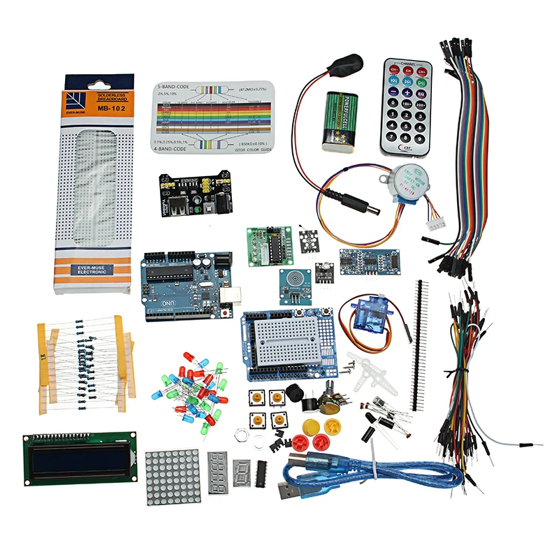 

NEW Starter Project Kit With UNO R3 Mega 2560 For Nano Breadboard Kit Components For Arduino