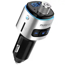 Nulaxy Trasmettitore FM V4.2 Senza Fili di Bluetooth FM Radio Auto Adattatore Bluetooth con QC3.0 Carica USB di Sostegno Della Carta di TF di Luce Ambientale
