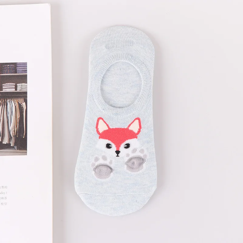 

Cute Cartoon Ladies Sock Slippers Summer Breathable Invisible Socks Simple Style Low Cut Socks