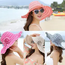 Yjsfg дом 2018 Для женщин летние Защита от Солнца шляпа пляж Защита от Солнца защиты Богемия шляпа складной широкими полями цветочный модные