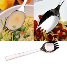Multifunction Stainless Steel Salad Forks Spoon Dessert Fruit Fork & Spoon Tableware Soup noodles spoons for children 3