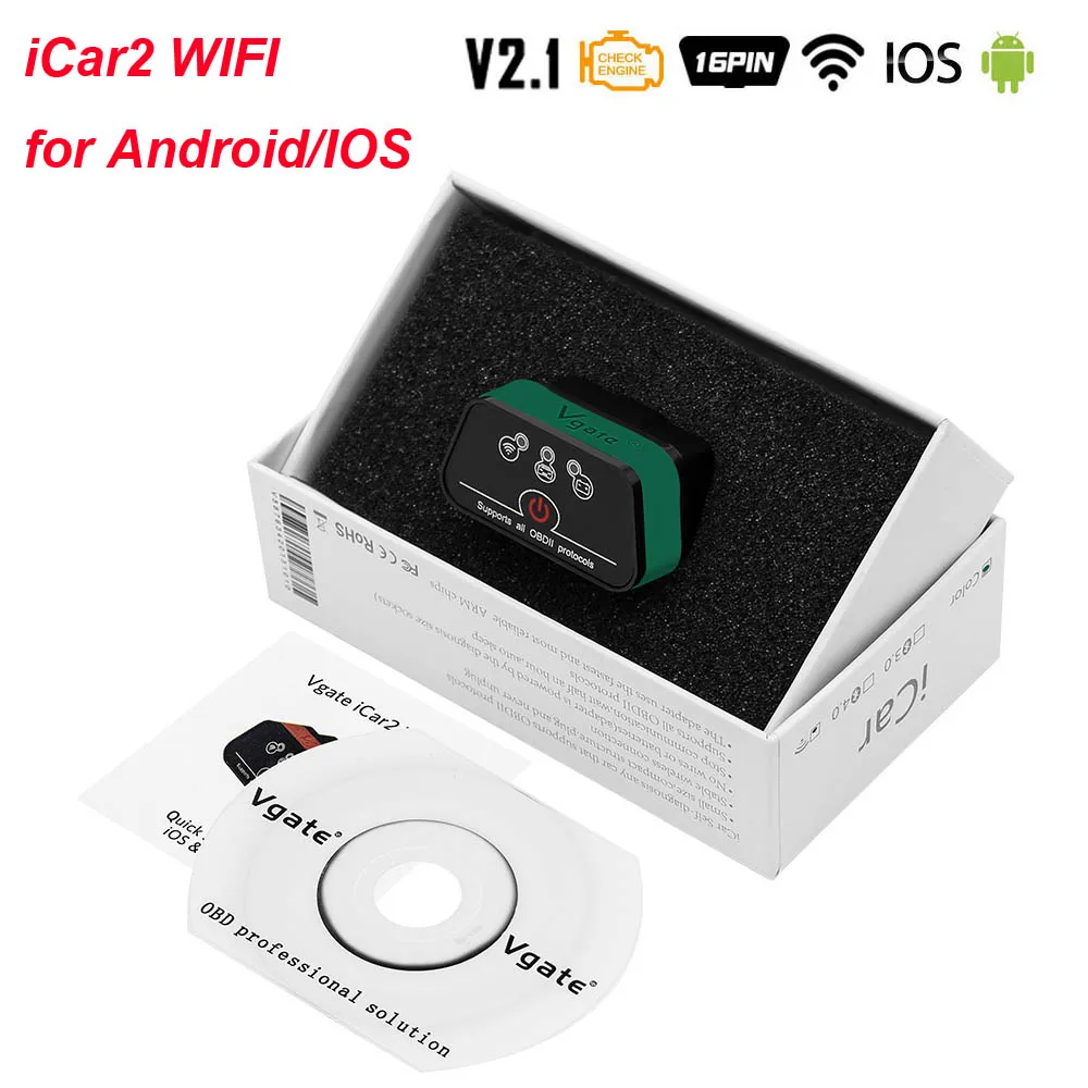 Супер Мини ELM327 V1.5 Bluetooth wifi PIC18F25K80 для Android/IOS/ПК читатель Кода OBDII elm 327 V1.5 сканер с J1850 протокол - Цвет: WIFI Green