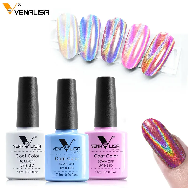 Holographic Mirror Powder Chrome Pigment Effect Laser Powder Enamel Gel Polish LED Gel Holographic Nail Polish Lacquer Varnish