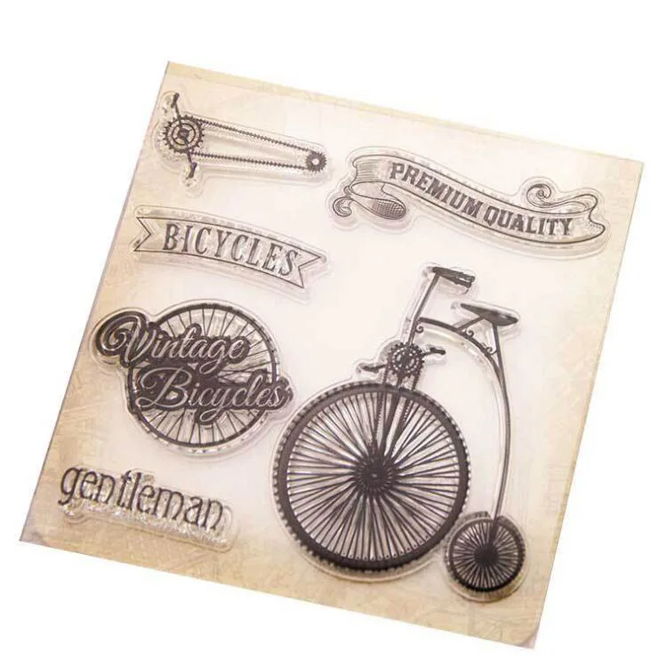 

Vintage Bicycle Gentleman Retro Transparent Clear Silicone Stamps for Seal DIY Scrapbooking/Card Making/Kid Fun Decoration