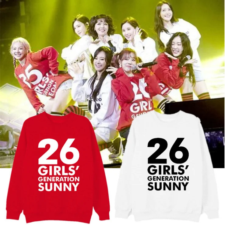 

BF Kpop Girls' Generation 10th Anniversary holiday night concert stage with the round neck loose sweater women's thin