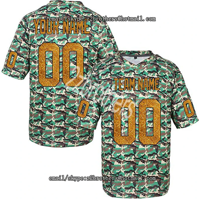 Custom Camo Football Jersey for Men Women Youth Embroidered Player Name ...