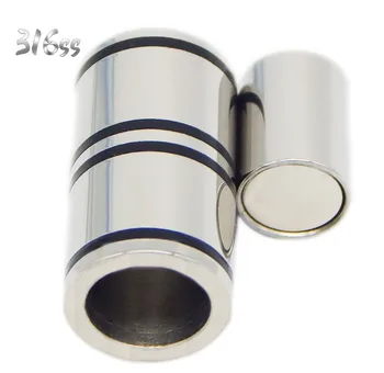 

Silver Tone Hole 3/4/5/6/7/8mm Strong Round Leather Cord Magnetic Clasps Bracelet Necklace Connectors DIY Jewelry Findings F5210