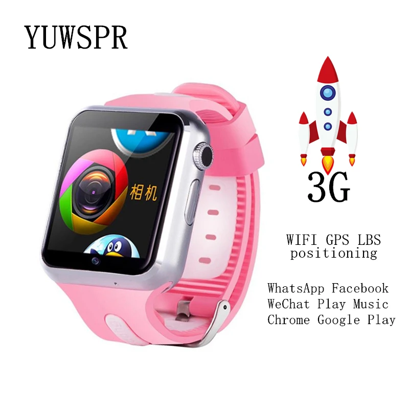 

3G Kids Tracker Smart Watch Waterproof Wifi GPS Location WhatsAPP Facebook Play Music Memory Card Adult Child Tracking Watch V5W