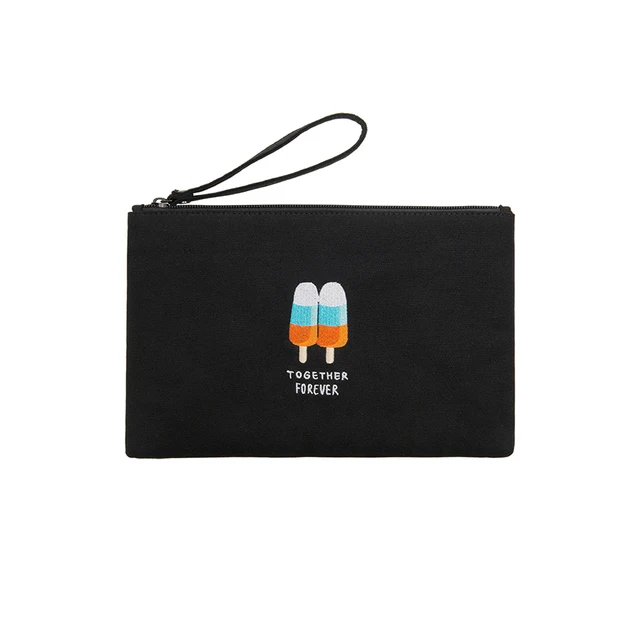 Kiitos Life Canvas Funny Embroidery Flat Case Handbags In Summer Kiitos Life Canvas Funny Embroidery Flat Case Handbags In Summer Talk Series Adaptable For Ipad