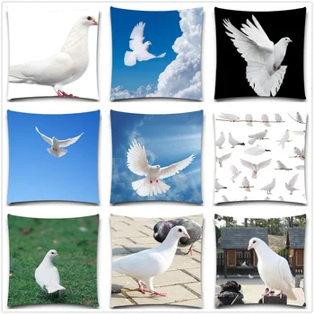 

Coffee Shop Office Relax Throw Back Pad Dove Square Pillow Case Home Living Bed Room Decorative Cushion Countryside Cover