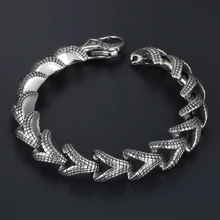 Персонализированные рыбные чешуи, браслет-цепочка из нержавеющей стали, мужской браслет для мальчиков, готический крутой рок-н-ролл, Литые металлические ювелирные изделия
