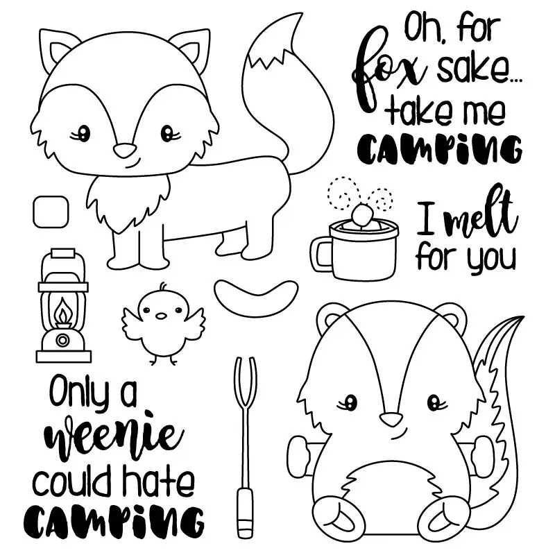 

FXL Weenies Love Camping Transparent Clear Silicone Stamp/Seal for DIY scrapbooking/photo album Decorative clear stamp