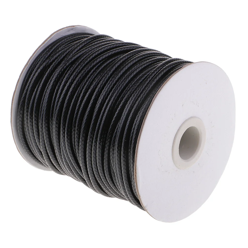 49 Yards/Roll Waxed Cotton Cord DIY Necklace Bracelet Jewelry Beading Making String 3mm 4mm Round Leather Sewing Thread