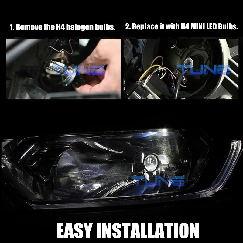 Goede Kopen H4 9003 LED Mini Projector Lens Koplamp Bi LED Koplampen