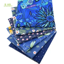 Chainho, королевский синий цветы, печатные твиловая, хлопковая ткань, Лоскутная одежда, DIY Швейные и стеганые Детские и Детские материал, 50x160 см