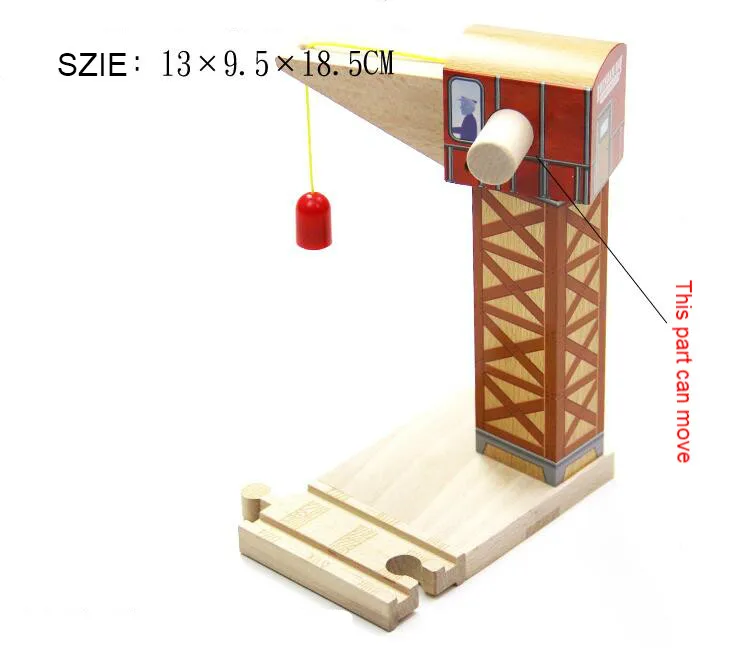 EDWONE-All Crane Track One Set Move Crane Tender деревянный поезд коллекционная игрушка железная дорога аксессуары для Thomas Brio - Цвет: Crane 6