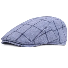 HT1717 Винтаж в клетку на плоской подошве с узором в виде плюща береты художник береты Для мужчин Для женщин утконоса кепка газетчика унисекс Повседневное шапки-береты для Для мужчин