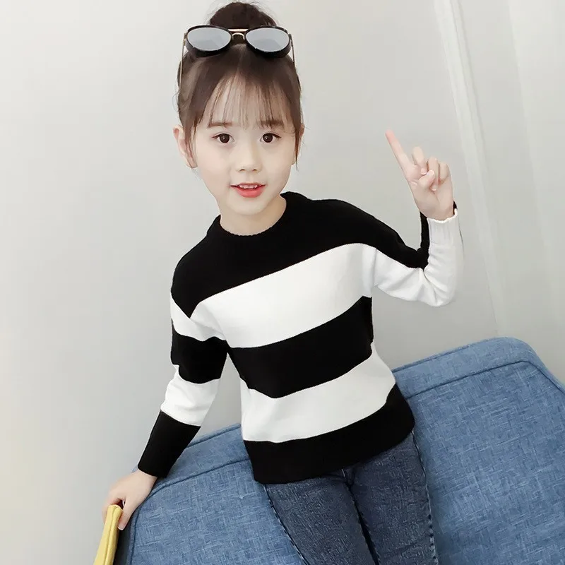 

Christmas Kids Girls Sweater Knit Autumn 2018 Winter Knitted Teen Clothing Girls Sweaters Size 10 12 14 6 8 4 Long Sleeve Tops