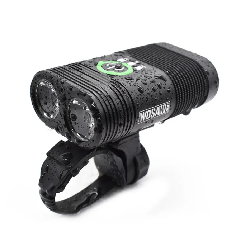 WOSAWE USB Rechargeable Bicycle Flashlight 2400 Lumens with Built in Li