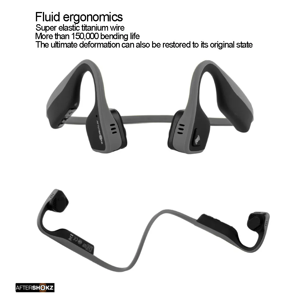 Bluetooth наушники с шумоподавлением Беспроводные Aftershokz AS600 titanium Air открытые костной