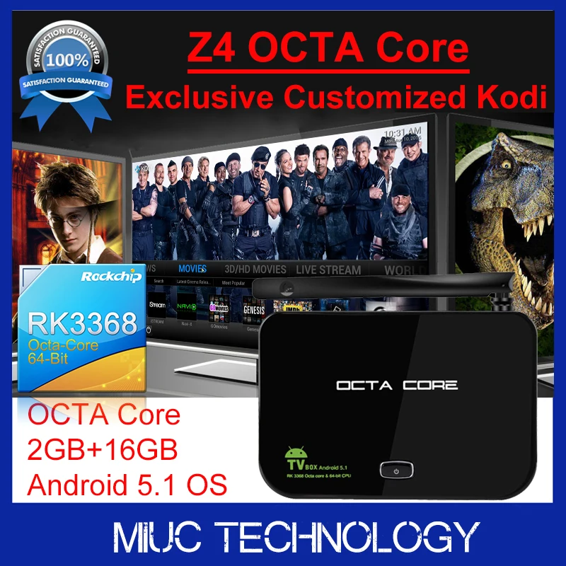 

[Genuine] Kodi Fully Loaded Z4 RK3368 OCTA Core Android 5.1 Smart TV Box 2GB 16GB 4K Bluetooth 4.0 HDMI Media Player 5G Wifi