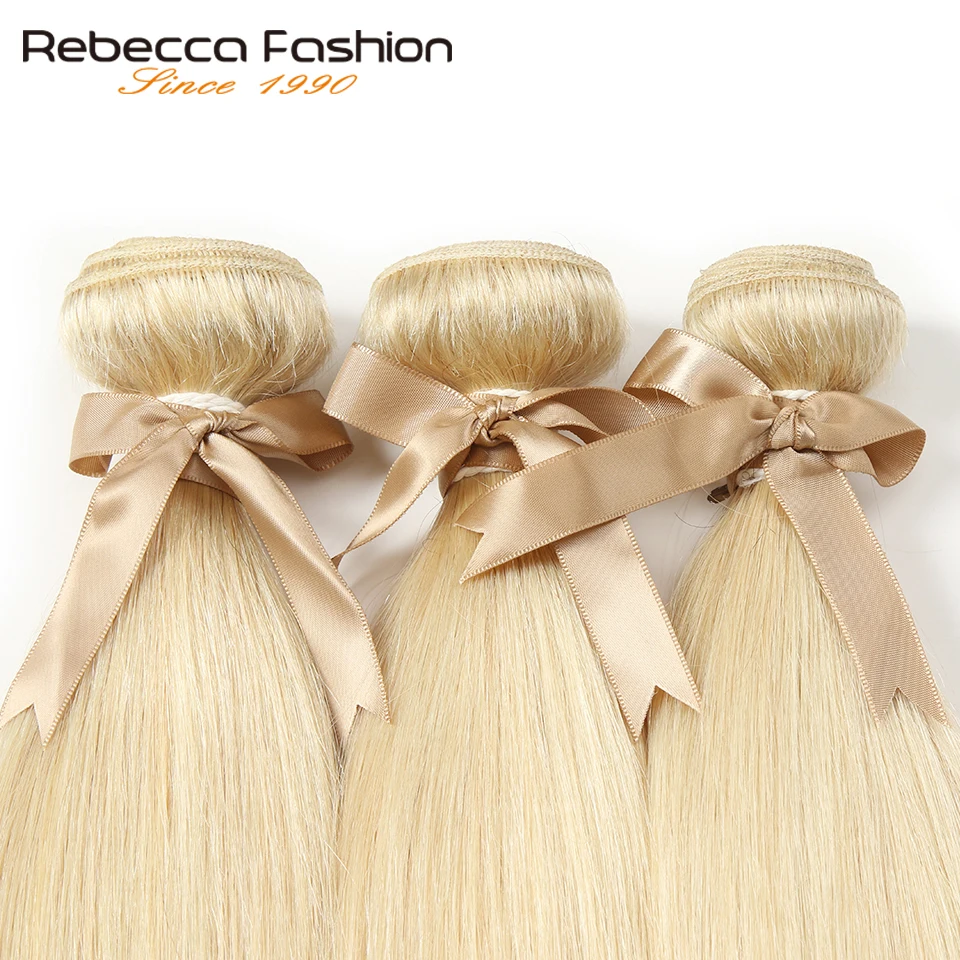 Rebecca 613 Honey Blonde Bundles Indian Straight Hair Bundles 100% Remy Human Hair Extensions 1/3/4 Bundles 10 to 26 Inches