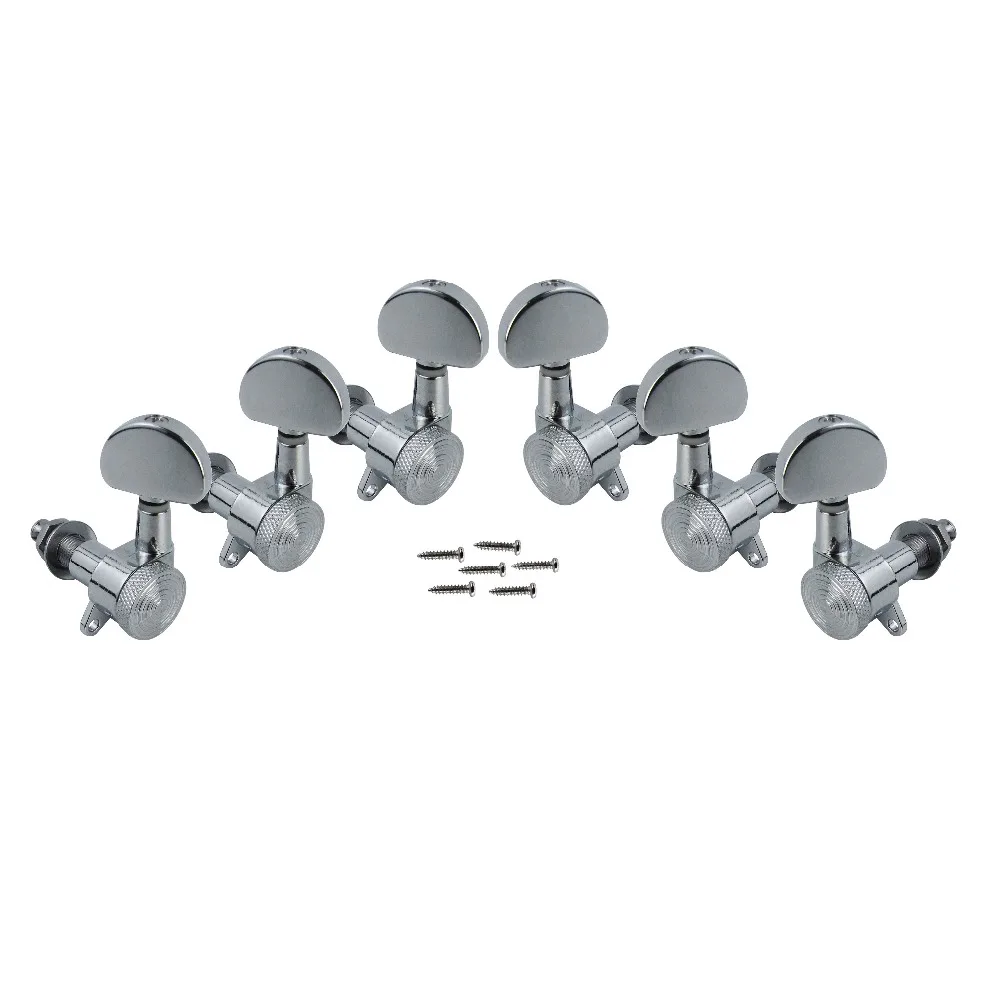 

FLEOR 6PCS Auto Lock Electric Acoustic Guitar Tuning Keys Pegs Guitar Tuners Machine Heads 3L3R Chrome