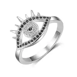 Роскошные Цирконий кольцо от сглаза 925 пробы Серебрянное обручальное кольцо для любовника подарок на день рождения Религиозные ювелирные